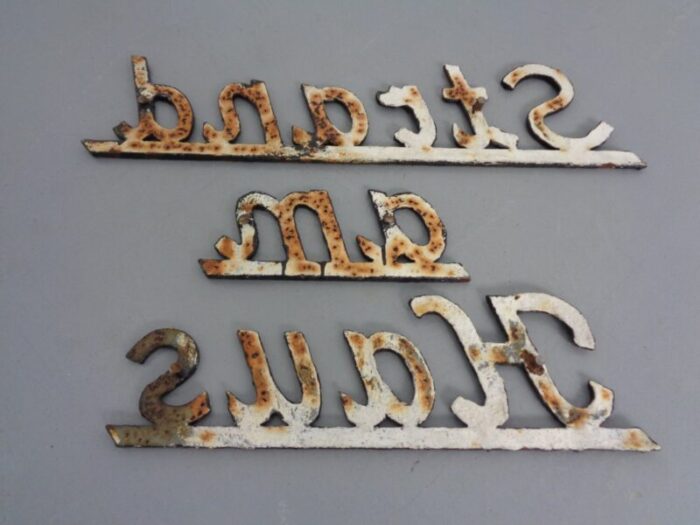 cast iron house am beach lettering germany 1960s set of 3 10