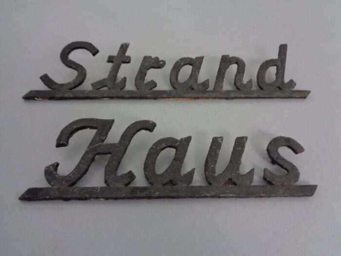 cast iron house am beach lettering germany 1960s set of 3 2