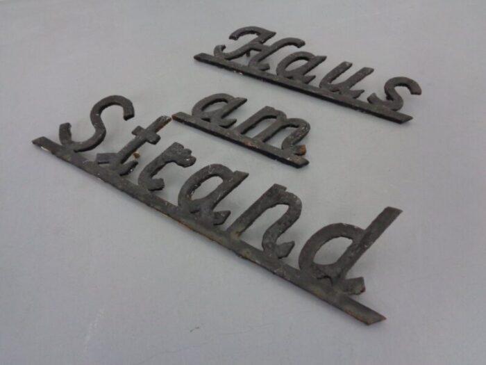 cast iron house am beach lettering germany 1960s set of 3 8