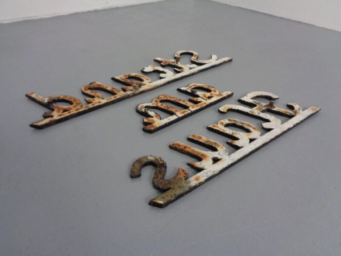 cast iron house am beach lettering germany 1960s set of 3 9