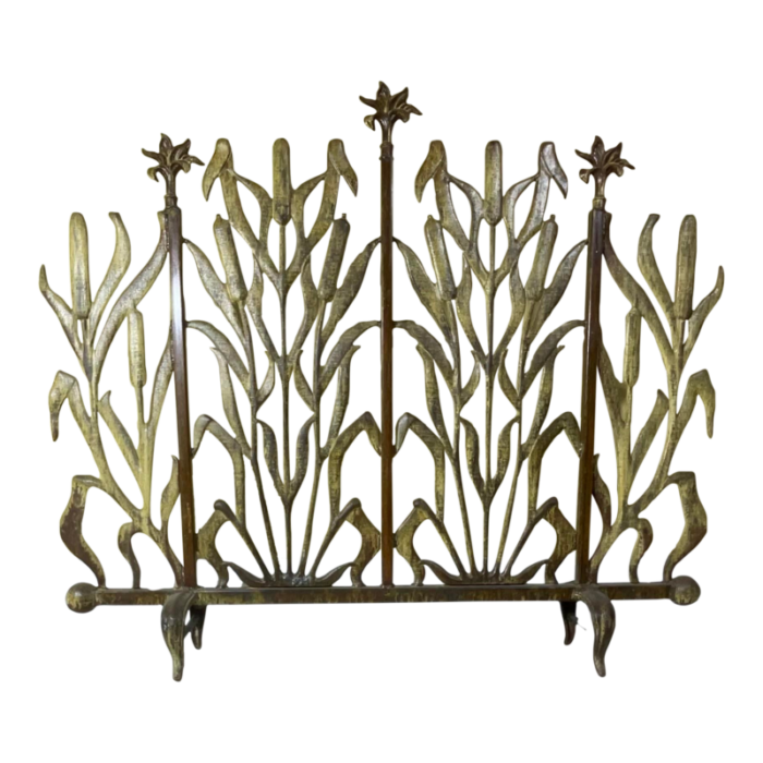 cat tail iron fireplace screen 2206