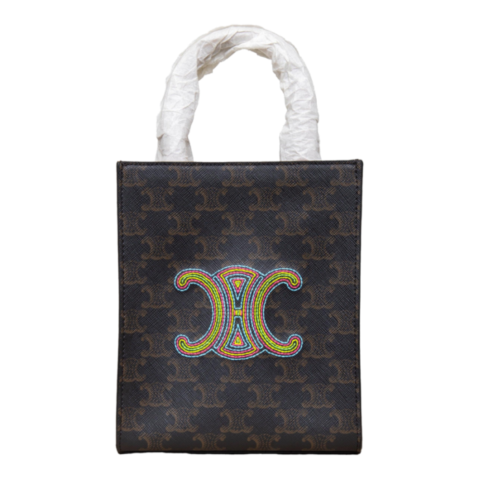 celine celine mini vertical cabas tote with embroidery 3580