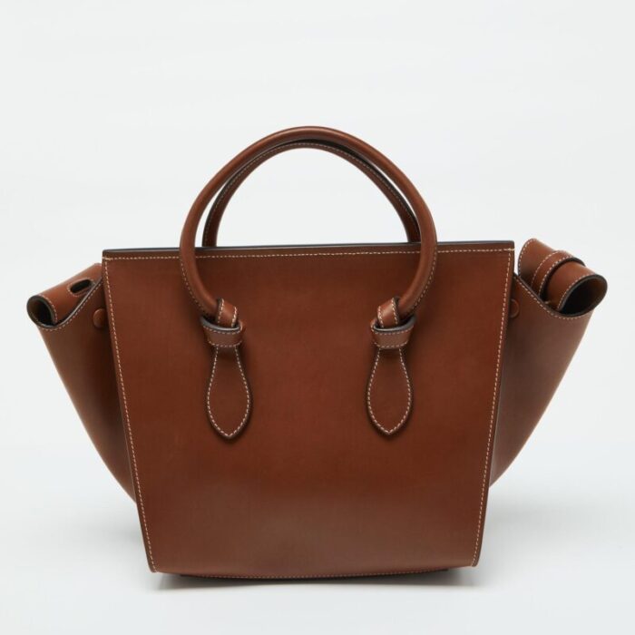 celine chestnut leather mini tie tote 2366