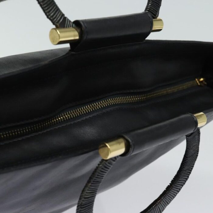 celine hand bag leather black auth 77841 4735