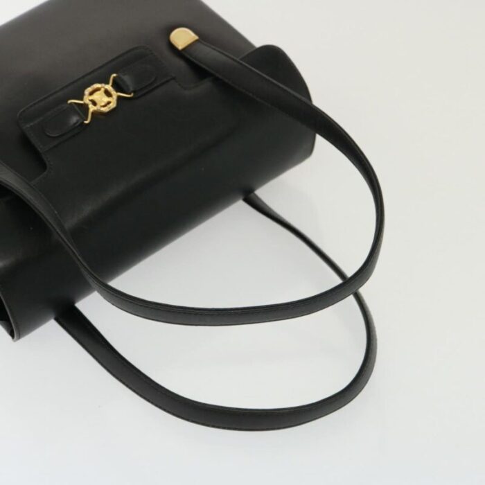 celine hand bag leather black auth yk13208 6199