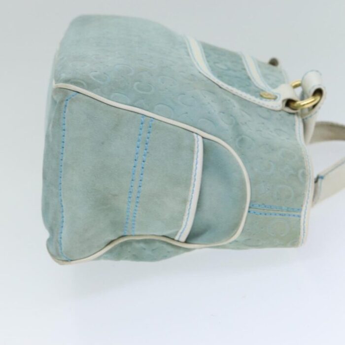 celine hand bag suede blue auth 79185 0550