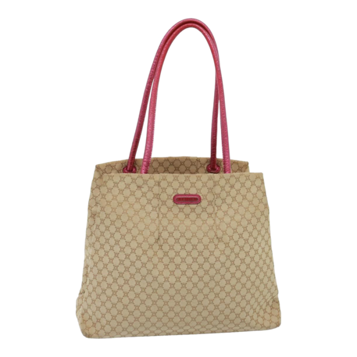 celine macadam canvas shoulder bag beige auth 78082 6171