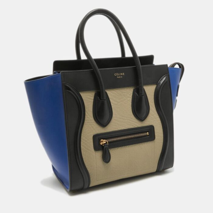 celine tricolor leather micro luggage tote 3873