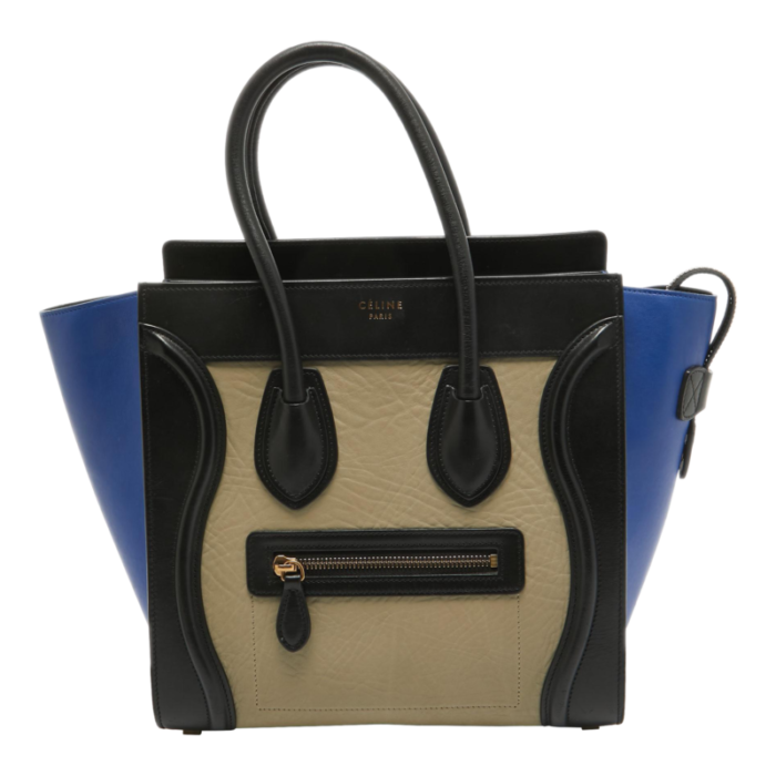 celine tricolor leather micro luggage tote 9302