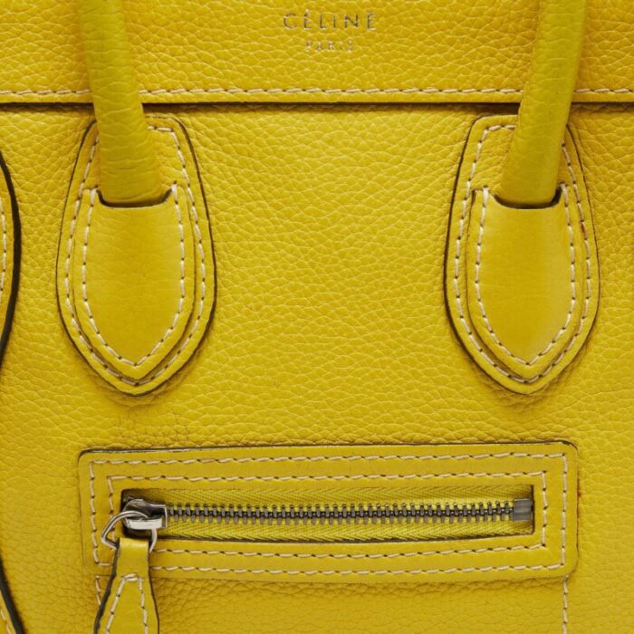 celine yellow leather nano luggage tote 0791