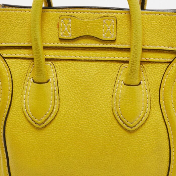 celine yellow leather nano luggage tote 1084