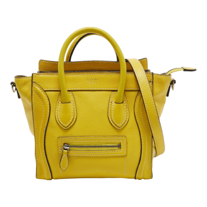 celine yellow leather nano luggage tote 5190