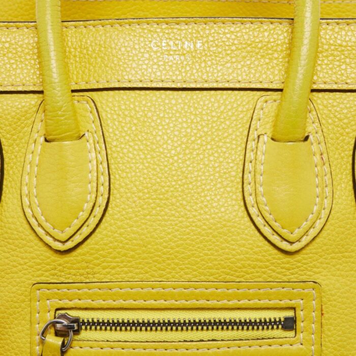 celine yellow leather nano luggage tote 7391