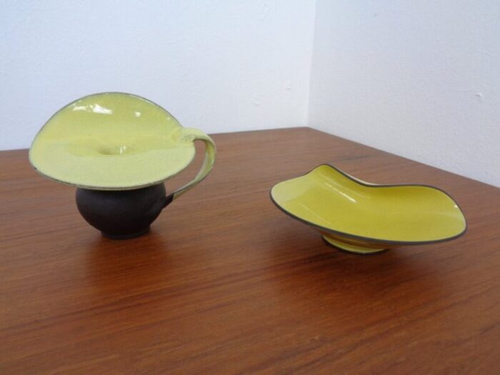 ceramic vase bowl by inge boettger for bkw keramik 1960s set of 2 1