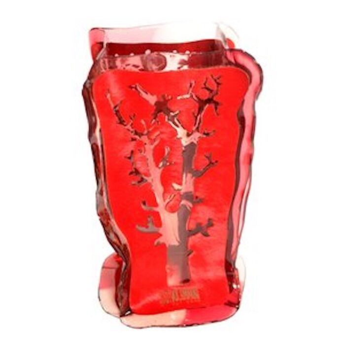 cerrado vase in clear pink and red leather by fernando humberto campana for corsi design factory 1