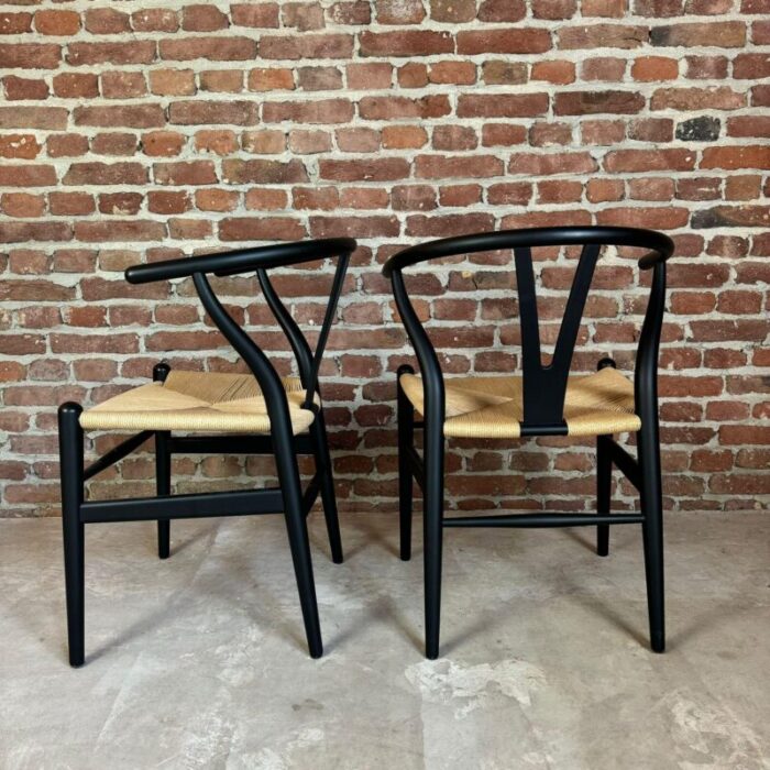 ch24 wishbone chairs by hans j wegner for carl hansen 1960 set of 4 9363