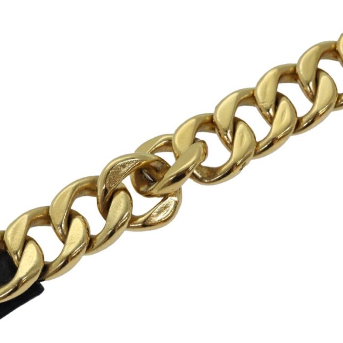 chanel chain belt metal 311 gold black cc auth bs14988 4156