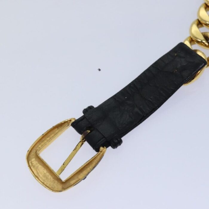 chanel chain belt metal 311 gold black cc auth bs14988 6709