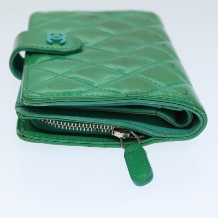 chanel wallet enamel green cc auth 78915 2214