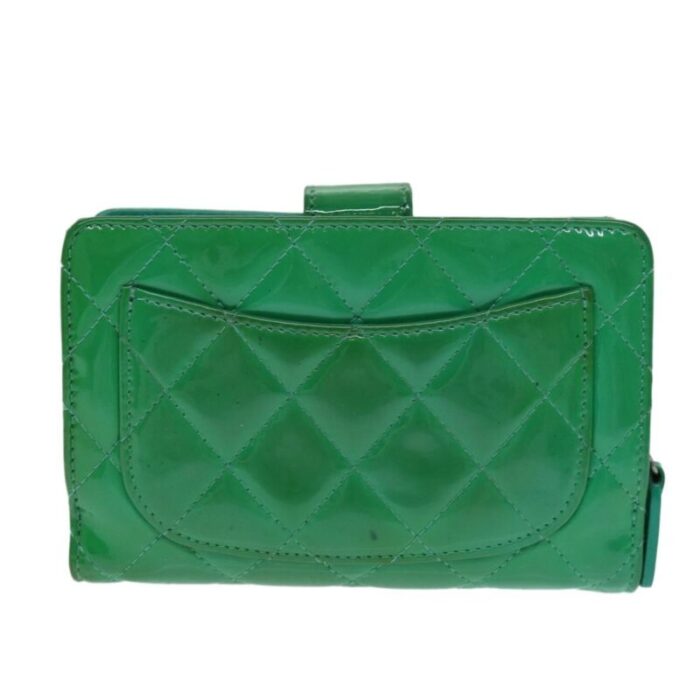 chanel wallet enamel green cc auth 78915 4291