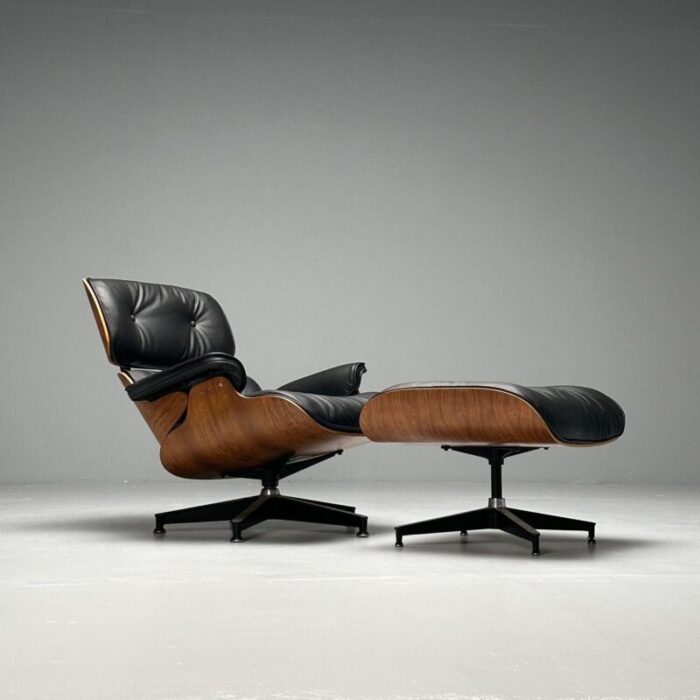 charles and ray eames mid century modern eames lounge chair black leather wood 2630