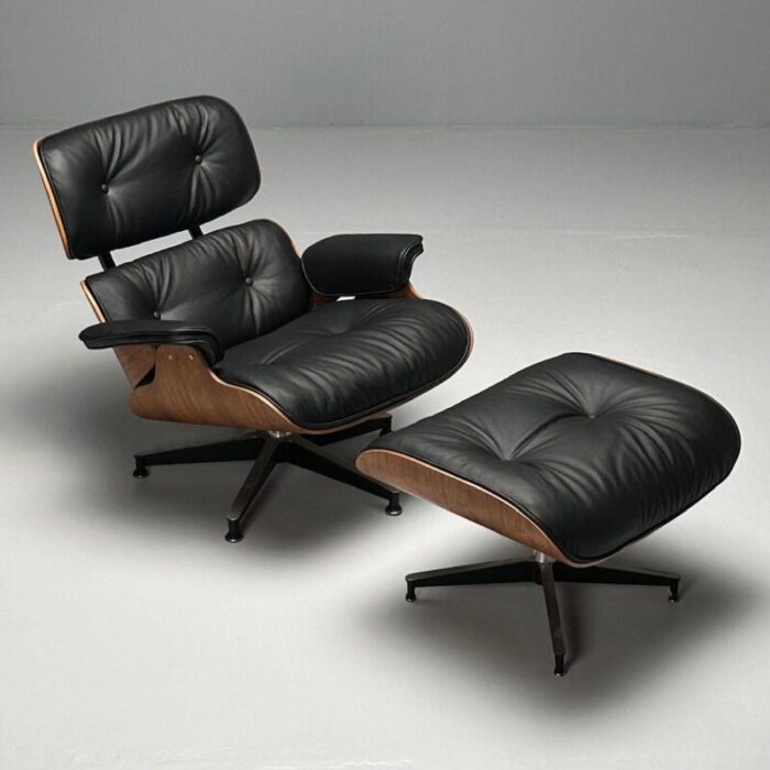 charles and ray eames mid century modern eames lounge chair black leather wood 5767