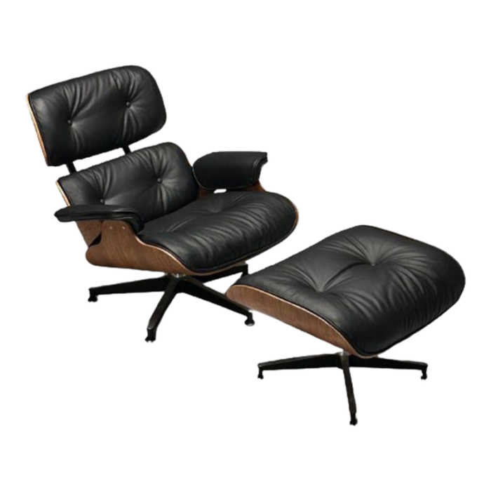 charles and ray eames mid century modern eames lounge chair black leather wood 7312