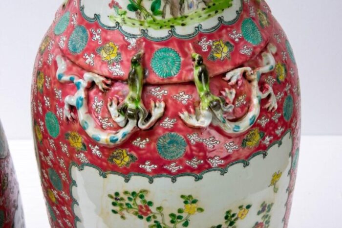 chinese rose porcelain vases set of 2 10