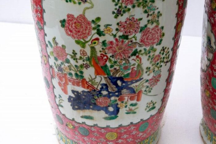 chinese rose porcelain vases set of 2 12