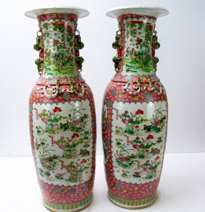 chinese rose porcelain vases set of 2 17