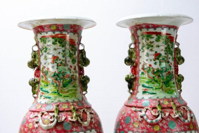 chinese rose porcelain vases set of 2 18