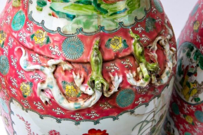 chinese rose porcelain vases set of 2 23