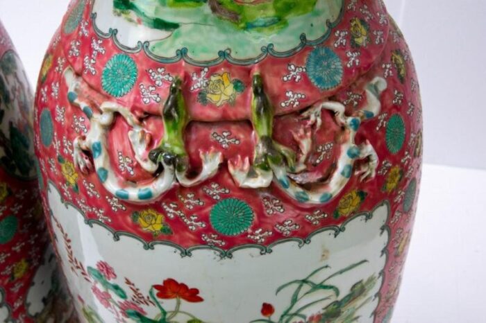 chinese rose porcelain vases set of 2 24