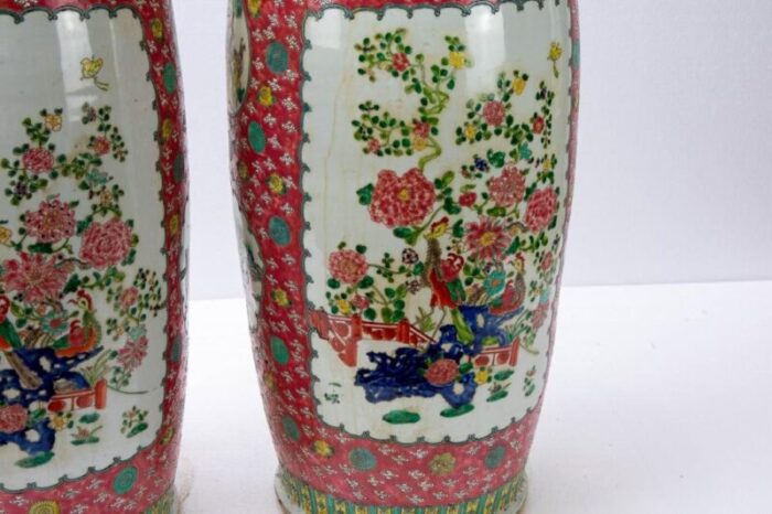 chinese rose porcelain vases set of 2 5