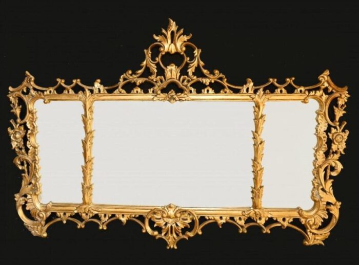 chippendale rococo giltwood mantle mirror 1