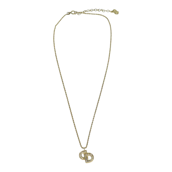 christian dior necklace metal gold auth yk13067 1280