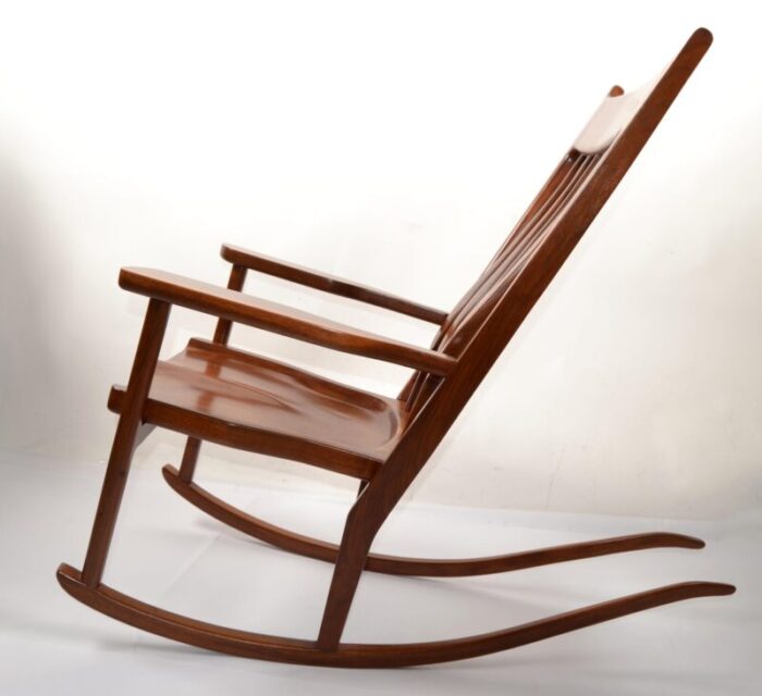 circa 1980s american walnut arts and crafts sam maloof style sculptural rocking chair 9416