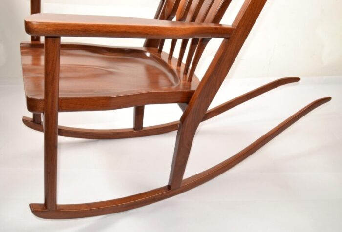 circa 1980s american walnut arts and crafts sam maloof style sculptural rocking chair 9476