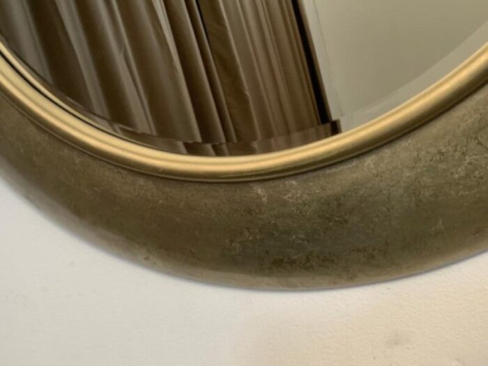 circular beveled mirror with frame 1990s 7