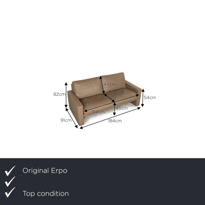 cl 100 leather three seater sofa from erpo 0952