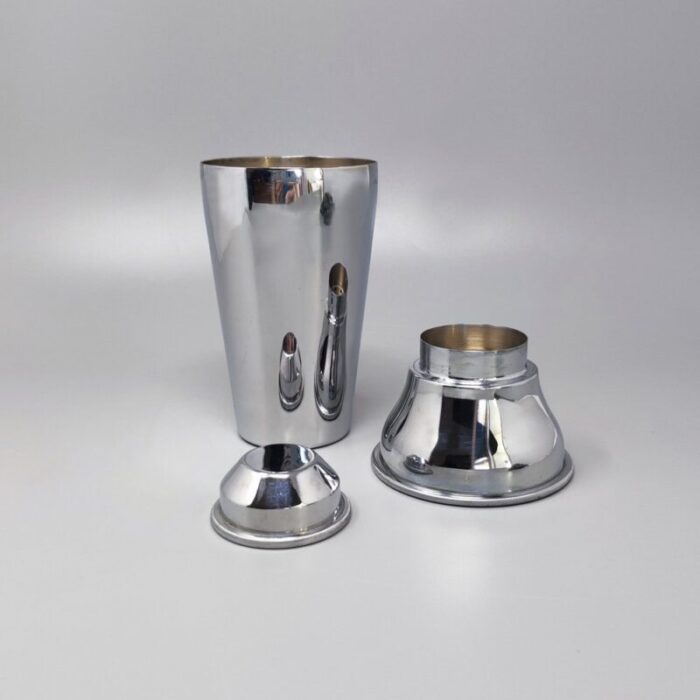 cocktail shaker in stainless steel from mepra italy 1950s 3