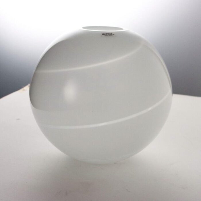 colorless and milky glass ball bowl italy 1970s 1