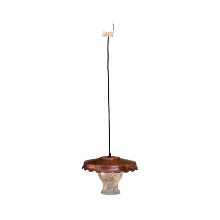 copper rustic hanging lamp veb narva leuchten germany 1970s 0037