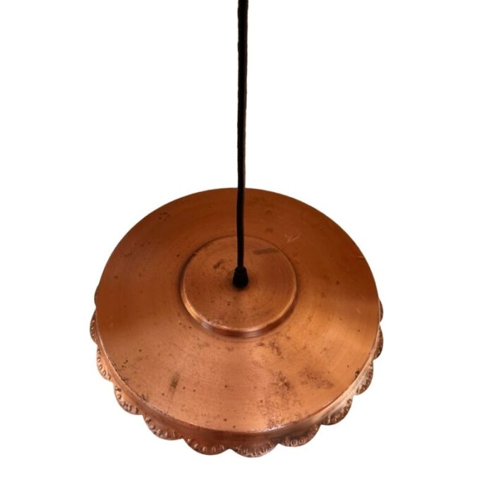 copper rustic hanging lamp veb narva leuchten germany 1970s 0289