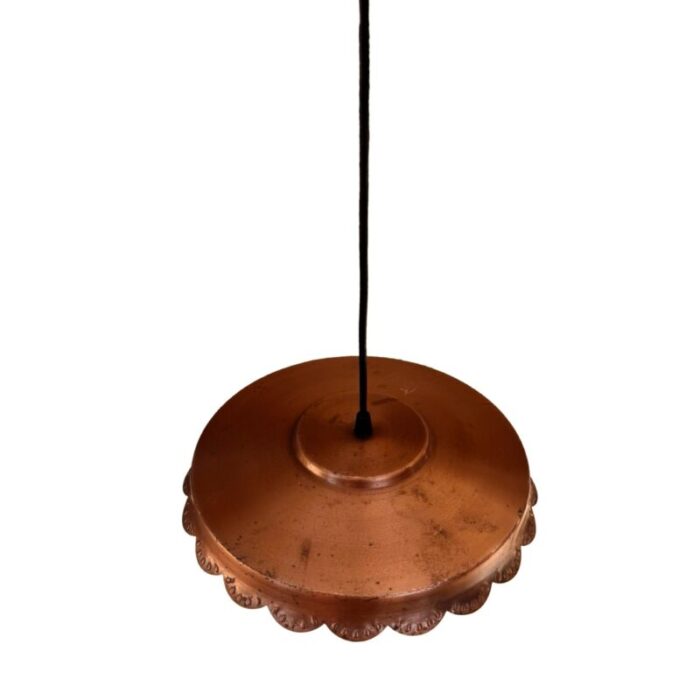 copper rustic hanging lamp veb narva leuchten germany 1970s 1641