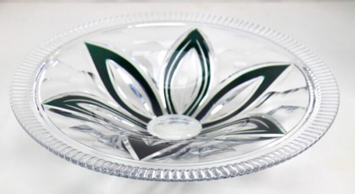 crystal centerpiece fruits bowl cut to clear from val saint lambert 1950 2