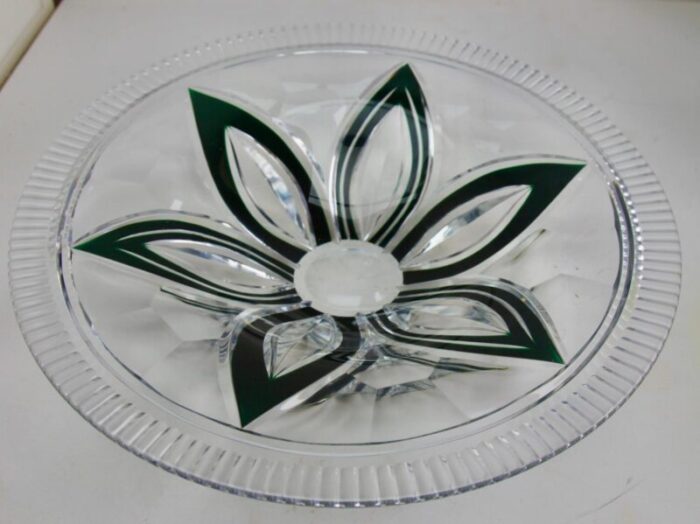 crystal centerpiece fruits bowl cut to clear from val saint lambert 1950 9