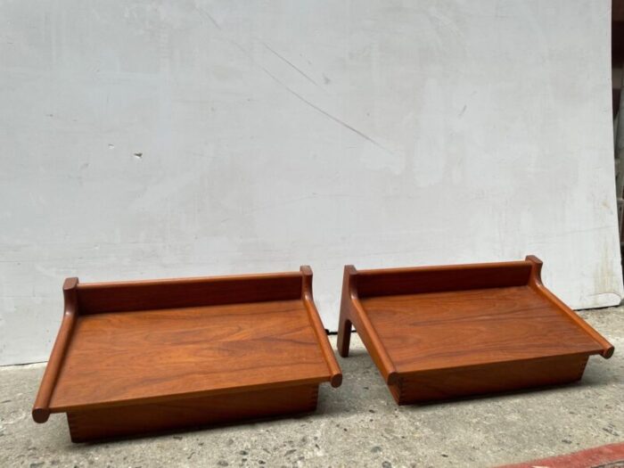 danish floating teak nightstands attributed to kai kristiansen 1963 set of 2 0933