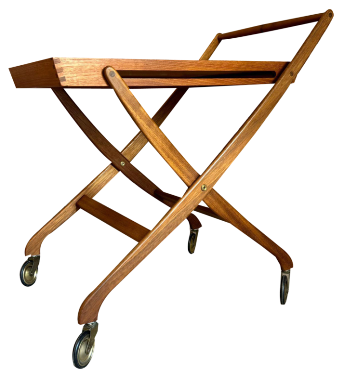 danish foldin serving trolley in teak 1960 5683