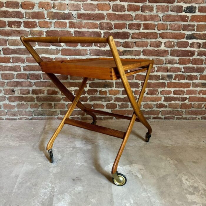 danish foldin serving trolley in teak 1960 7495